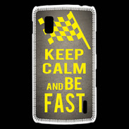 Coque LG Nexus 4 Keep Calm and Be Fast Gris