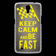 Coque Samsung Galaxy Mega Keep Calm and Be Fast Gris