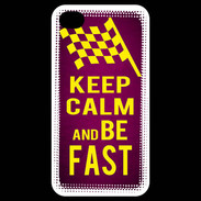 Coque iPhone 4 / iPhone 4S Keep Calm and Be Fast Rose