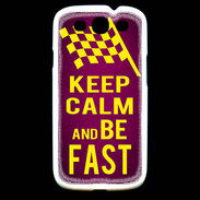 Coque Samsung Galaxy S3 Keep Calm and Be Fast Rose