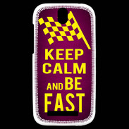 Coque HTC One SV Keep Calm and Be Fast Rose
