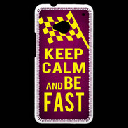 Coque HTC One Keep Calm and Be Fast Rose