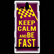 Coque Sony Xperia U Keep Calm and Be Fast Rose