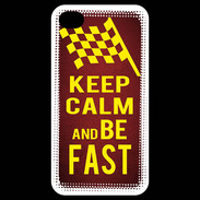 Coque iPhone 4 / iPhone 4S Keep Calm and Be Fast Rouge