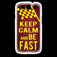 Coque Samsung Galaxy S3 Keep Calm and Be Fast Rouge