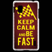 Coque LG Optimus G Keep Calm and Be Fast Rouge