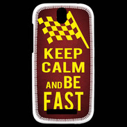 Coque HTC One SV Keep Calm and Be Fast Rouge