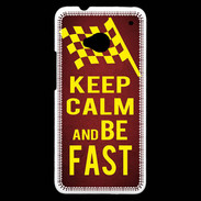 Coque HTC One Keep Calm and Be Fast Rouge