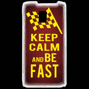 Coque LG P990 Keep Calm and Be Fast Rouge