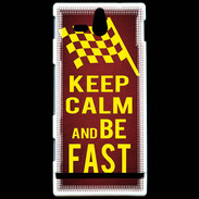 Coque Sony Xperia U Keep Calm and Be Fast Rouge
