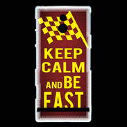 Coque Sony Xperia P Keep Calm and Be Fast Rouge