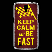 Coque Samsung Galaxy Mega Keep Calm and Be Fast Rouge