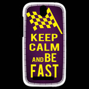 Coque HTC One SV Keep Calm and Be Fast Violet