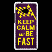 Coque HTC One Keep Calm and Be Fast Violet