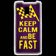 Coque LG P990 Keep Calm and Be Fast Violet
