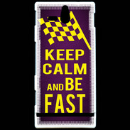 Coque Sony Xperia U Keep Calm and Be Fast Violet