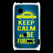Coque Sony Xperia Typo Keep Calm and Be Furious Bleu