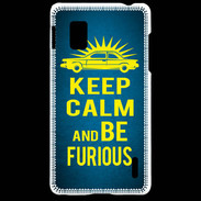 Coque LG Optimus G Keep Calm and Be Furious Bleu