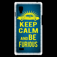 Coque LG Optimus L9 Keep Calm and Be Furious Bleu