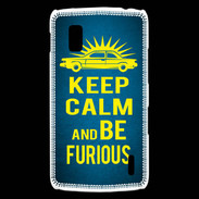 Coque LG Nexus 4 Keep Calm and Be Furious Bleu