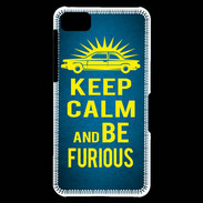 Coque Blackberry Z10 Keep Calm and Be Furious Bleu