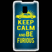 Coque LG P990 Keep Calm and Be Furious Bleu