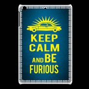Coque iPadMini Keep Calm and Be Furious Bleu