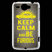 Coque HTC Wildfire G8 Keep Calm and Be Furious Gris