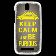 Coque HTC One SV Keep Calm and Be Furious Gris