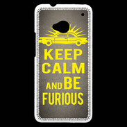 Coque HTC One Keep Calm and Be Furious Gris