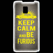 Coque LG P990 Keep Calm and Be Furious Gris