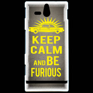 Coque Sony Xperia U Keep Calm and Be Furious Gris