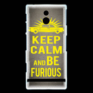 Coque Sony Xperia P Keep Calm and Be Furious Gris