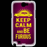 Coque Samsung Galaxy Note 2 Keep Calm and Be Furious Rose