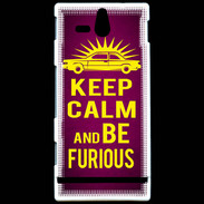 Coque Sony Xperia U Keep Calm and Be Furious Rose