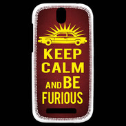 Coque HTC One SV Keep Calm and Be Furious Rouge