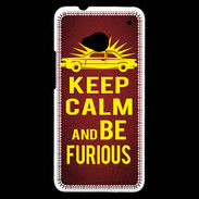 Coque HTC One Keep Calm and Be Furious Rouge