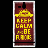 Coque Sony Xperia U Keep Calm and Be Furious Rouge