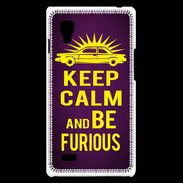 Coque LG Optimus L9 Keep Calm and Be Furious Violet