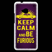 Coque HTC One Keep Calm and Be Furious Violet