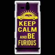 Coque Sony Xperia U Keep Calm and Be Furious Violet