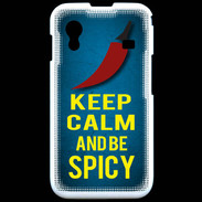 Coque Samsung ACE S5830 Keep Calm and Be Spicy Bleu