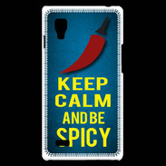 Coque LG Optimus L9 Keep Calm and Be Spicy Bleu