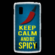 Coque LG Nexus 4 Keep Calm and Be Spicy Bleu