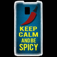 Coque LG P990 Keep Calm and Be Spicy Bleu