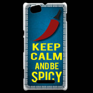 Coque Sony Xperia M Keep Calm and Be Spicy Bleu