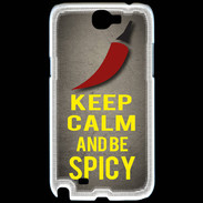 Coque Samsung Galaxy Note 2 Keep Calm and Be Spicy Gris