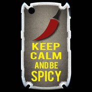 Coque Blackberry 8520 Keep Calm and Be Spicy Gris