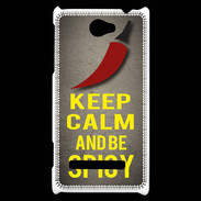 Coque HTC Windows Phone 8S Keep Calm and Be Spicy Gris