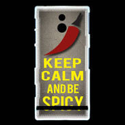 Coque Sony Xperia P Keep Calm and Be Spicy Gris